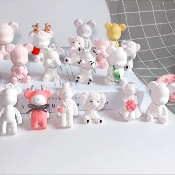 Khuôn Silicon Làm Bánh Kẹo Hình Gấu teddy 15 Kiểu Siêu Dễ Thương