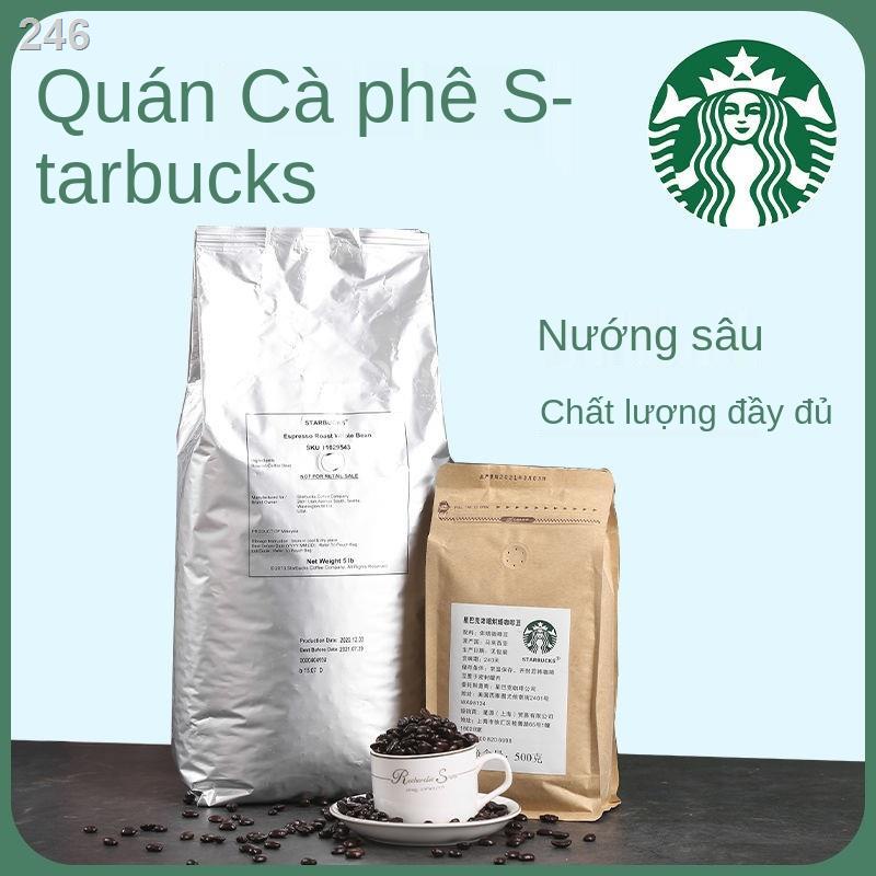 【HOT】Cửa hàng hạt cà phê Starbucks đặc biệt espresso kiểu Mỹ Bột đen rang đậm 500-1000g