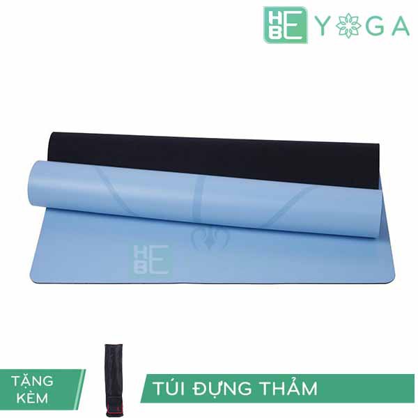 Thảm Yoga Định Tuyến PU Cao Cấp Màu Xanh Dương Tặng Kèm Túi Đựng