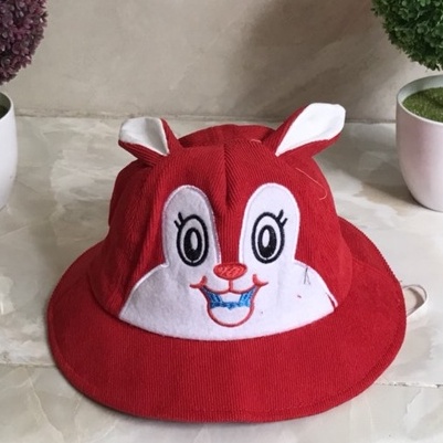 Nón Bucket Hoạ Tiết Thỏ  𝐅𝐑𝐄𝐄𝐒𝐇𝐈𝐏Thiết Kế Theo Phong Cách Hàn Quốc Đáng Yêu Cho Bé