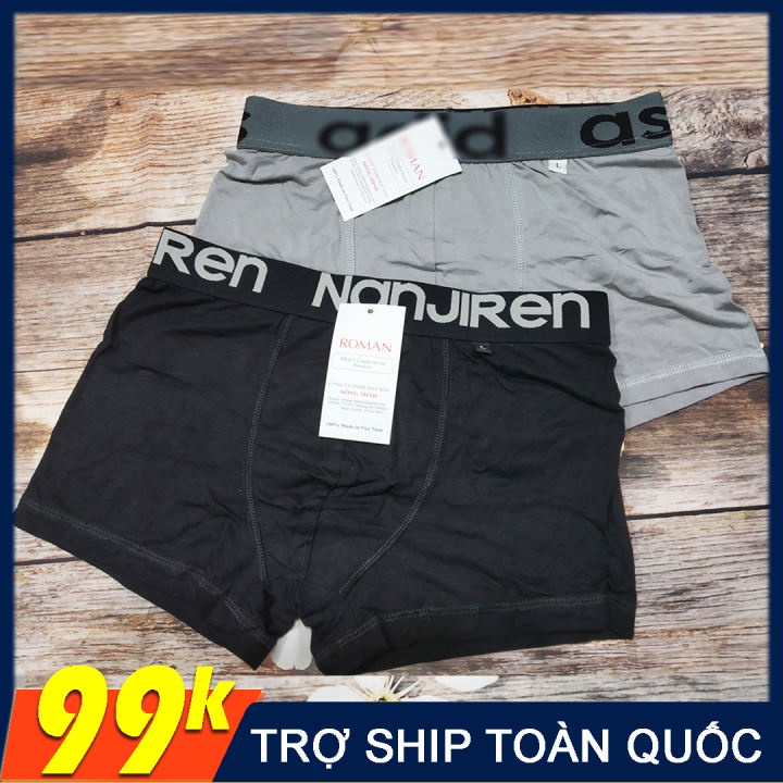 [Set 5 quần + Freeship] Quần lót boxer nam cotton thun lạnh cao cấp, quần sịp đùi nam, quần xì nam, nhiều lưng