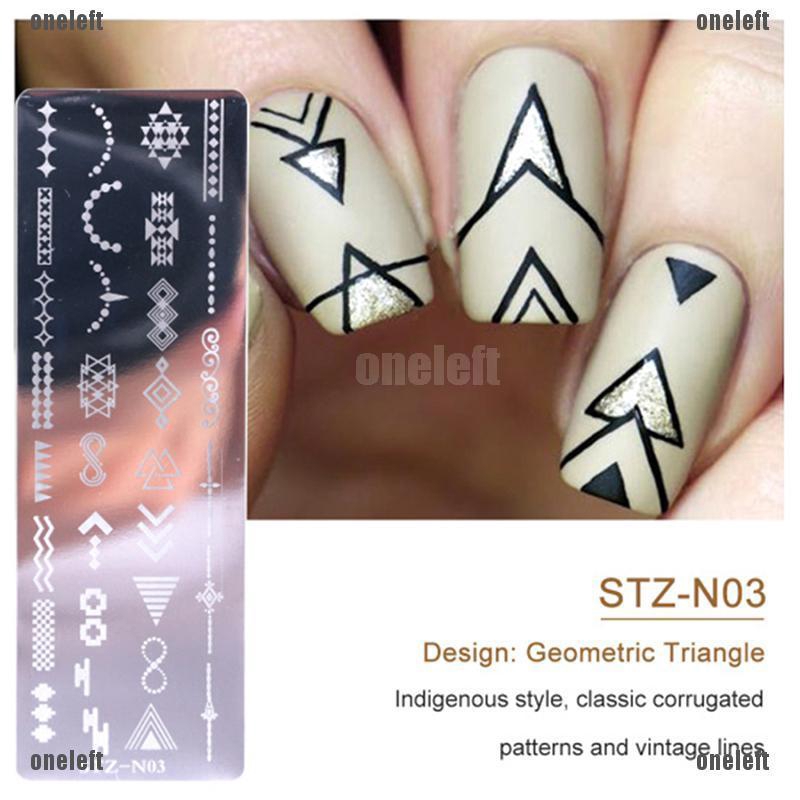 👗THỊNH HÀNH👗Nail Stamping Templates Geometry Flower Stainless Steel Nail Art Decoration