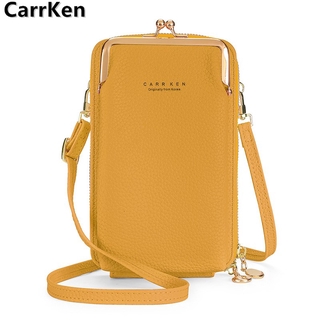 Túi Mini CarrKenZZL009 Vân Da Dây Kéo Đôi Đựng Điện Thoại Mới Cho Nữ