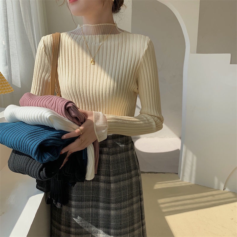 Áo Thun Nữ Tay Dài Cổ Lọ Thời Trang Quyến Rũ