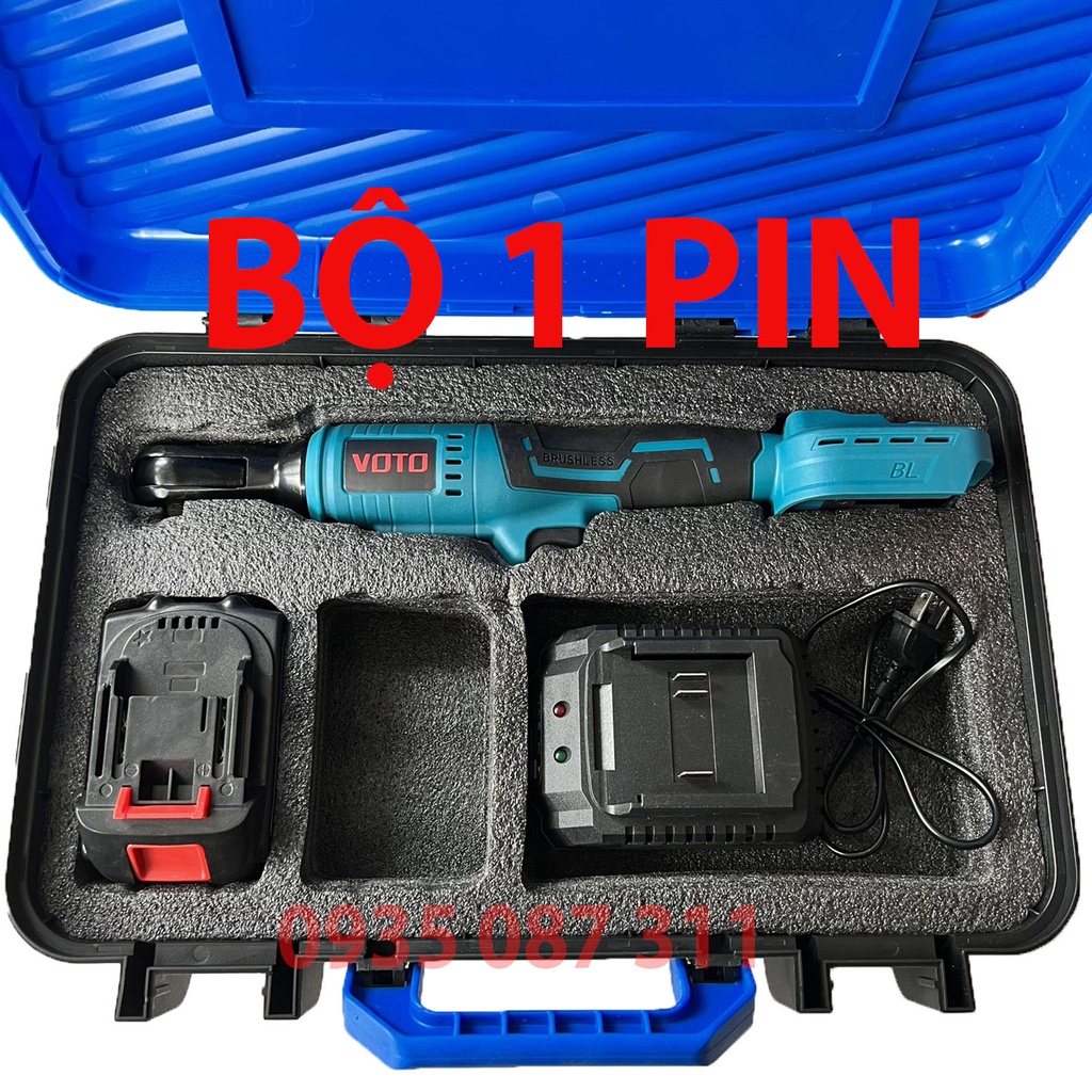 Máy Bulong Đầu Ngang 1/2 Dùng Pin 21V VOTO VTBLT05KT Xài Chân Pin Phổ Thông Makita 4cm .
