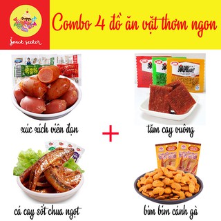 COMBO 4 ĐỒ ĂN VẶT - GIÁ ƯU ĐÃI- HẤP DẪN -YUMMY CHEWY-ĐỒ ĂN VẶT TRUNG QUỐC-XÚC XÍCH SIÊU NGON