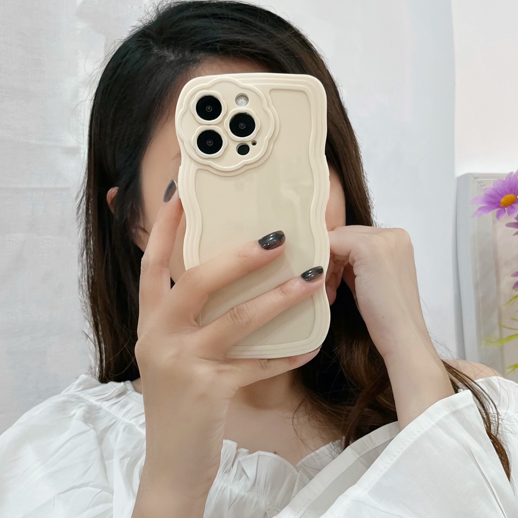 Ốp Điện Thoại Thiết Kế Viền Gợn Sóng Chống Sốc Bảo Vệ Toàn Diện Thời Trang