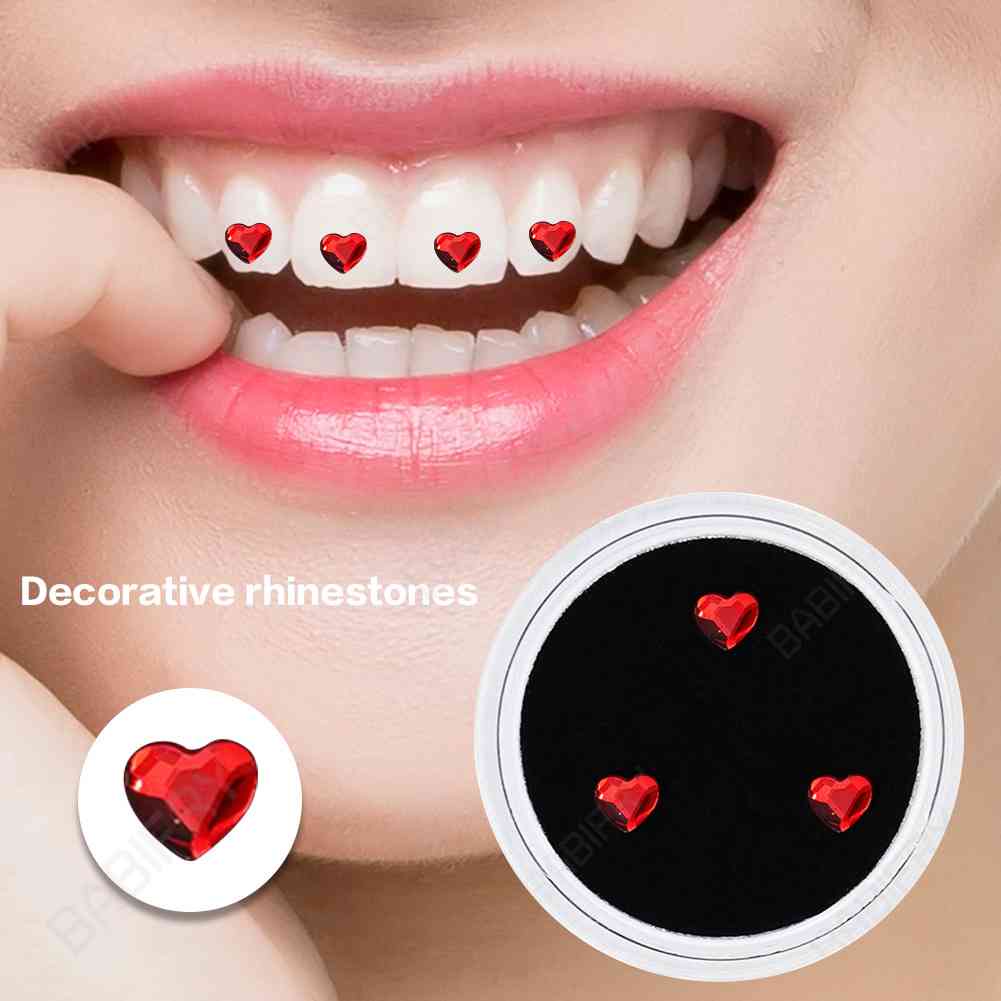 Bộ 3 Đá Trang Sức Nha Khoa Hình Trái Tim Đính Đá
