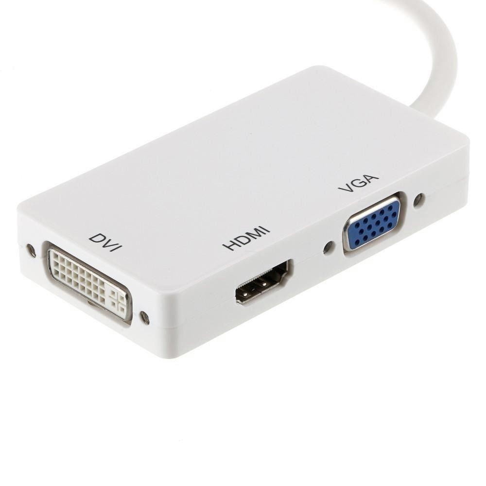 Bộ ChuyểN Thunderbolt Mini DP Sang HDMI DVI VGA 3 Trong 1 Cho MacBook Air Pro