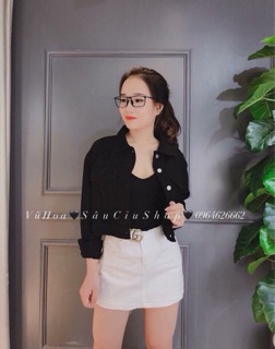 ÁO KHOÁC JEAN CROP NÚT SAU LƯNG