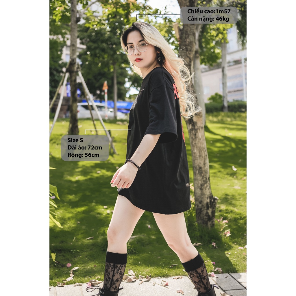 Áo Thun REMAKER Python Tee Oversize Unisex Tay Lỡ - Đen/Trắng - Local Brand Chính Hãng