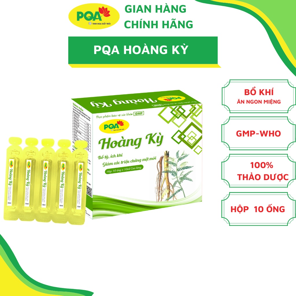 PQA Hoàng Kỳ Thảo Dược Giúp Bổ khí, dưỡng huyết, tăng cường tiêu hóa, giúp ăn ngon miệng, giảm các triệu chứng mệt mỏi