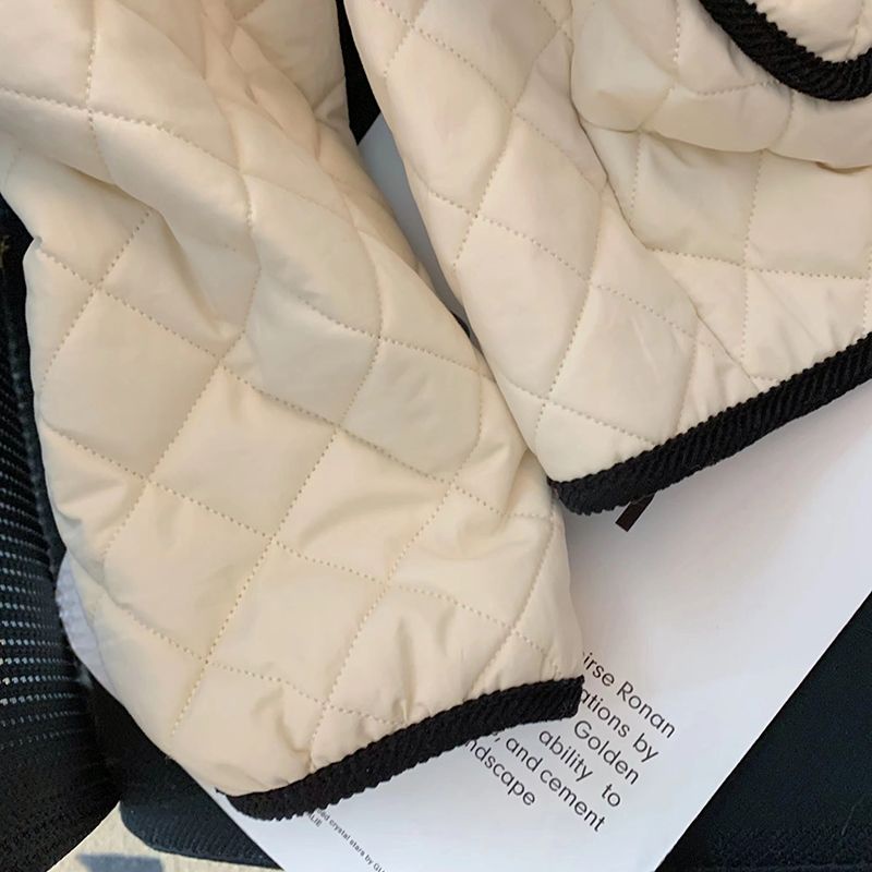 Áo Khoác cotton Dáng Ngắn Họa Tiết Kẻ Sọc Thời Trang Hàn Quốc 2022