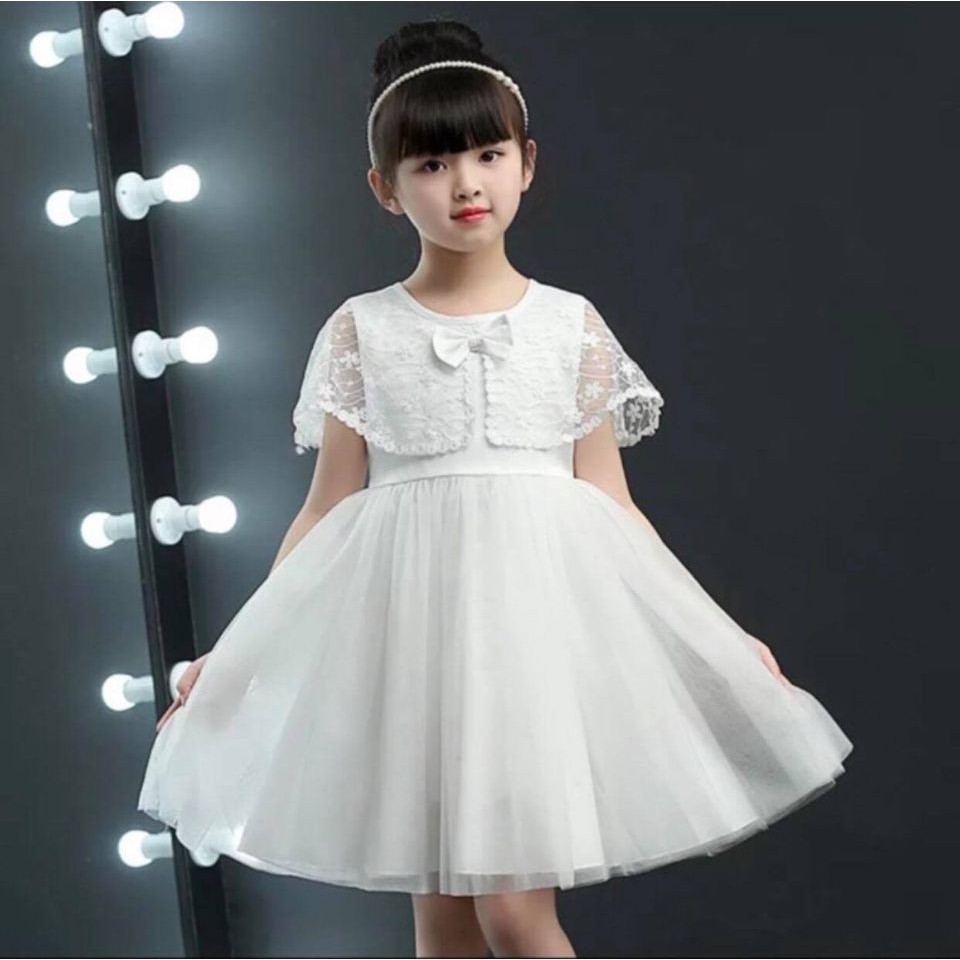 ĐẦM REN ĐÍNH NƠ BÉ GÁI