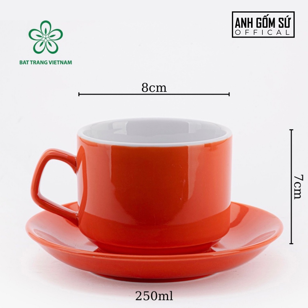 Cốc sứ vân đá Bát Tràng cao cấp - ly sứ uống cà phê dung tích 250ml, nhiều màu đẹp