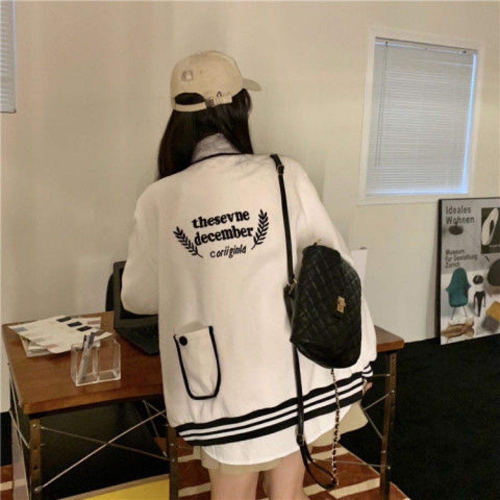 Áo Khoác Bóng Chày Thời Trang Thu Đông Phong Cách Hàn Quốc Mới