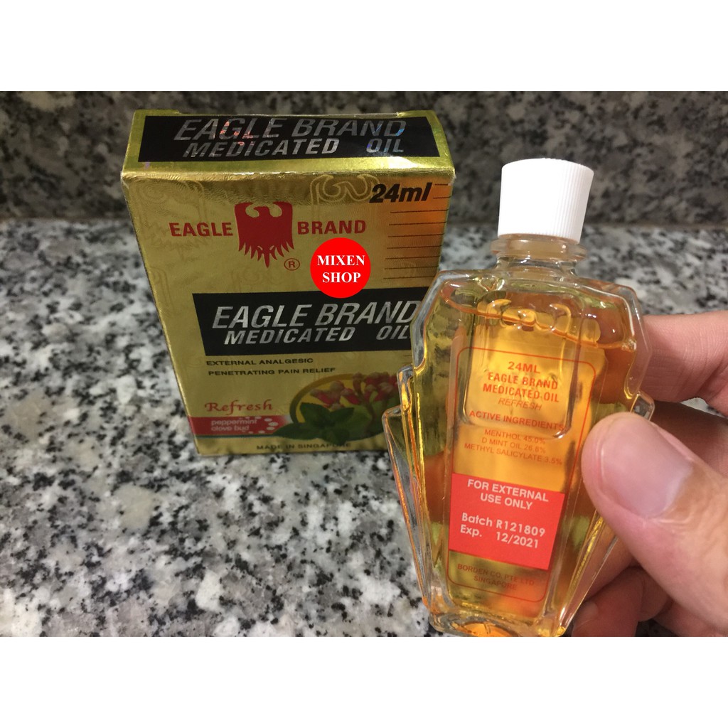 {Chính hãng - Ảnh thật} Dầu Gió Con Ó Vàng Eagle Brand Medicated Oil Refesh 24ml