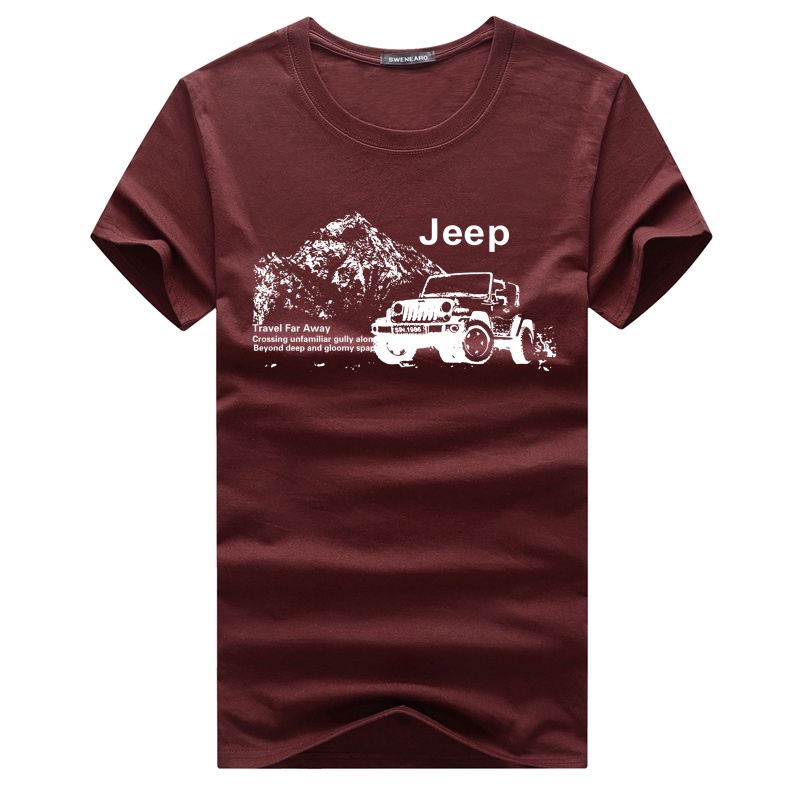 Áo Thun Cotton Dáng Rộng In Hình Xe Jeep Cổ Điển Nhiều Màu Sắc Thời Trang Cho Nam 0252