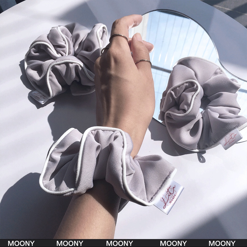 MOONY - Dây chun buộc tóc lụa viền trang trí I Scrunchies Handmade