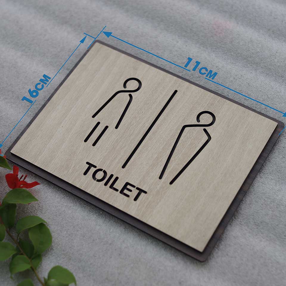 Biển báo nhà vệ sinh toilet bằng Gỗ dán tường LEVUTL19