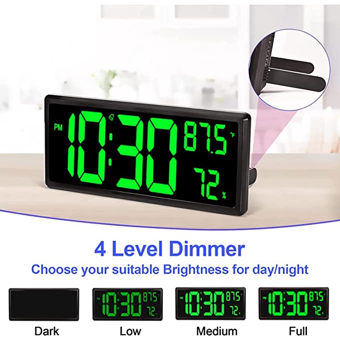 Đồng Hồ LED Kỹ Thuật Số Treo Tường Hiển Thị Nhiệt Độ Và Độ Ẩm Trong Nhà / Văn Phòng