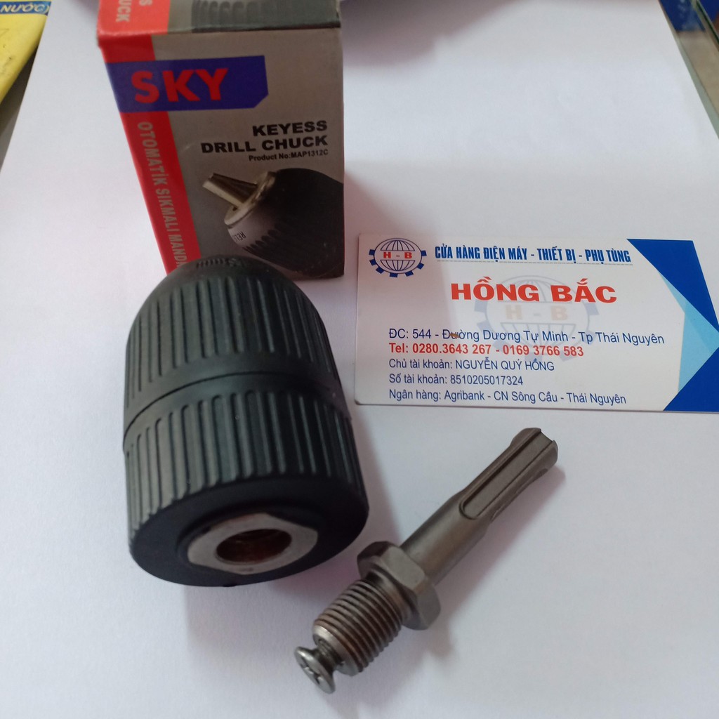 Mangranh mũi khoan mở nhanh autolock 13mm kèm trục chuyển sang khoan bê tông