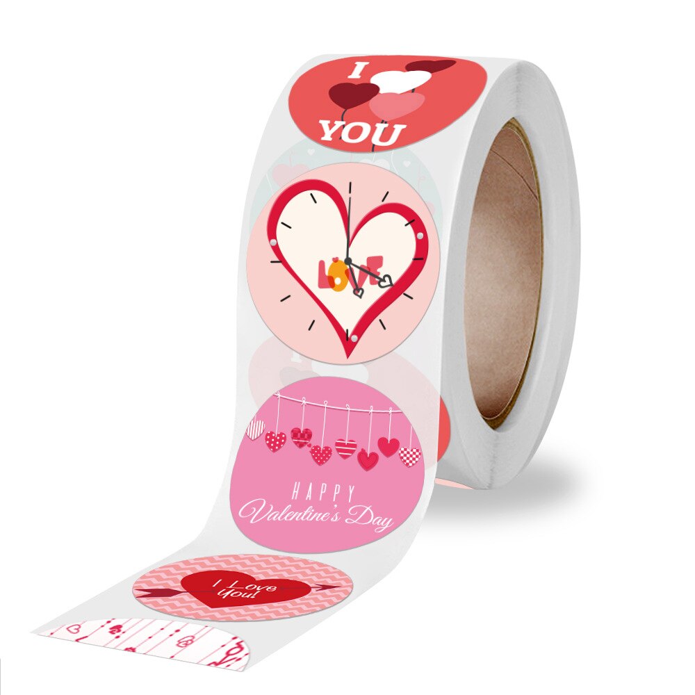 Cuộn 500 Miếng Dán Chữ I Love You 2.5cm Trang Trí Quà Tặng