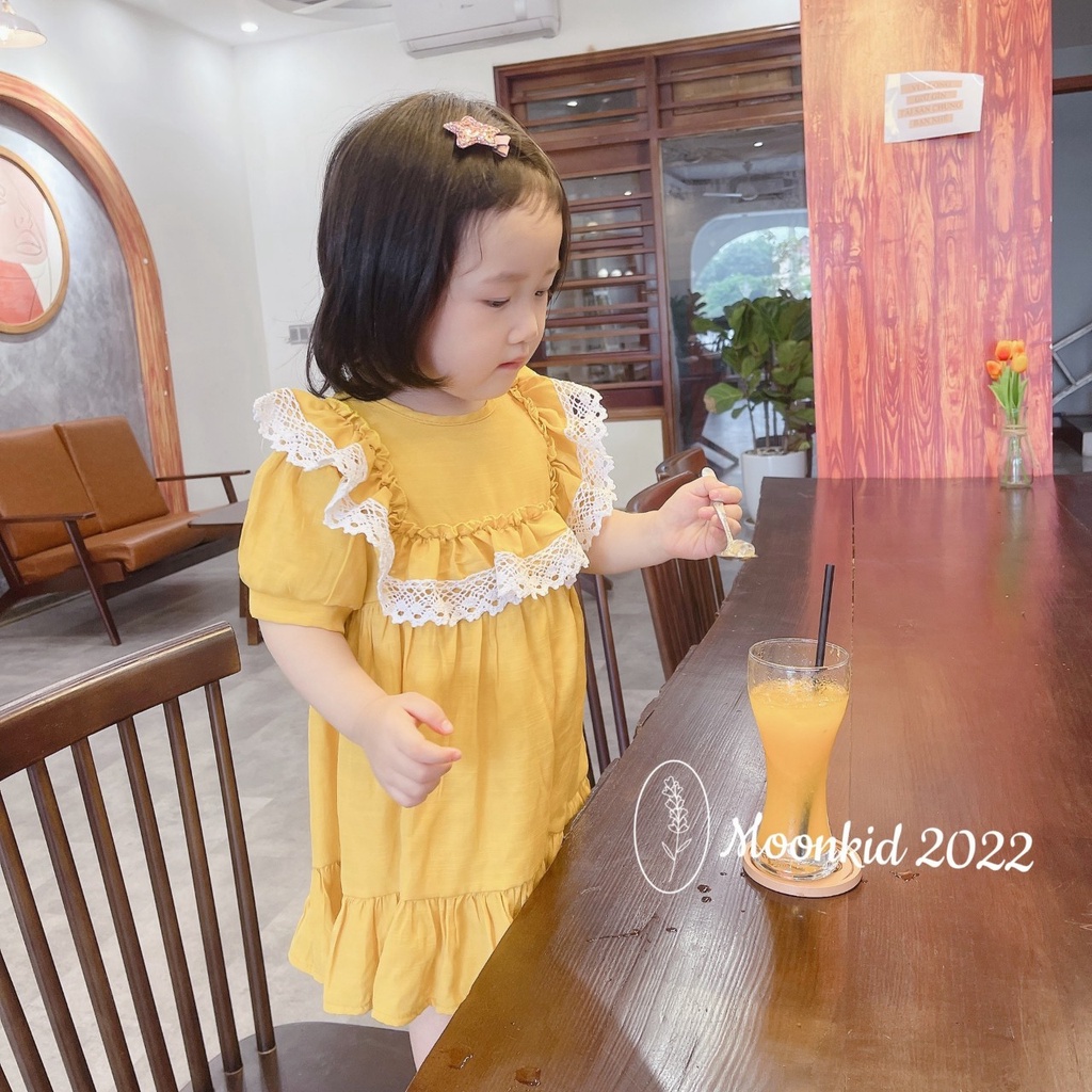 Váy đũi lạnh ren ngực cao cấp cho bé gái 8-20kg