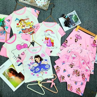Bộ cộc tay in hình hoạt hình cho bé gái từ 8-18kg