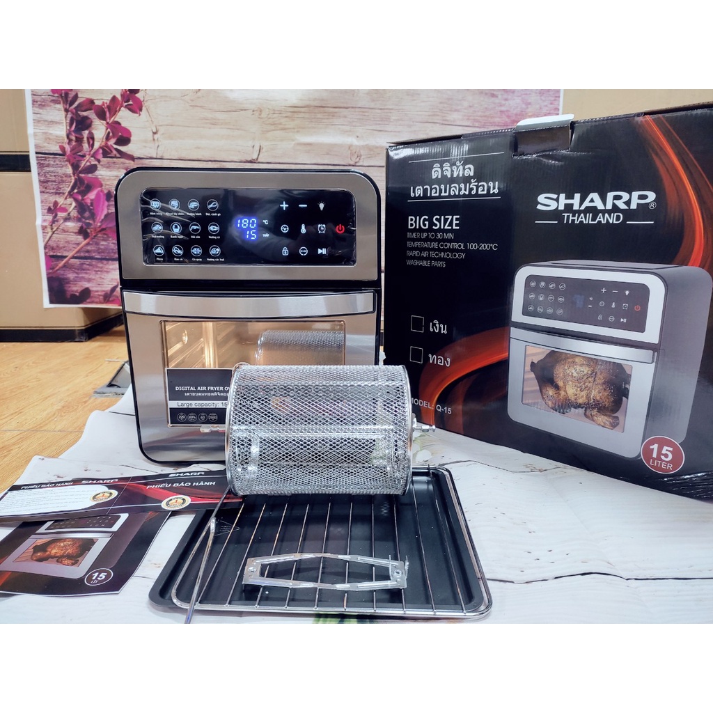 Nồi chiên không dầu điện tử SEKA-Sharp ThaiLand Q15 dung tích 15L công suất 2000W điều khiển cảm ứng-Giá tốt chỉ hôm na