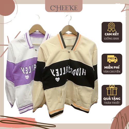 [ Giảm Giá 10k + Có Ảnh Thật ] Áo Bomber Chất Liệu Nỉ IN Chữ Valley Cheeke House Mã 531