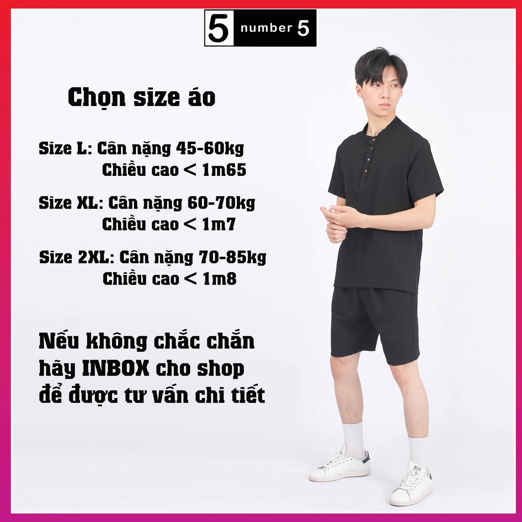 Áo Đũi Nam Cổ Tàu NUMBER5 Áo Cộc Tay Nam [AD] | BigBuy360 - bigbuy360.vn