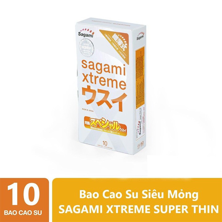 [ CHÍNH HÃNG ] Hộp 10 bao cao su siêu mỏng cao cấp Sagami Xtreme Super Thin BCS09
