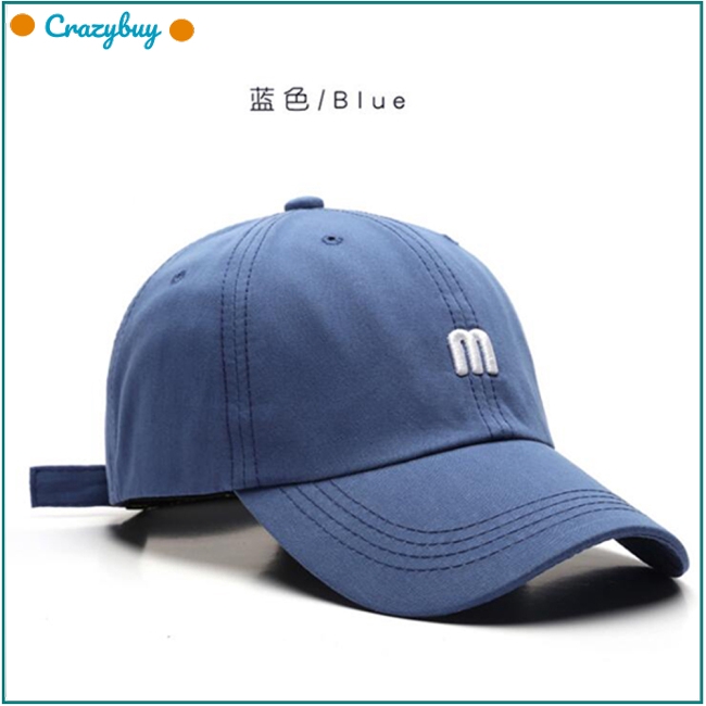 Mũ Lưỡi Trai Trơn Màu Thêu Chữ M