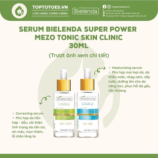 Serum Bielenda Super Power Mezo Skin Clinic Moisturizing cấp nước, dưỡng ẩm/ Correcting căng bóng, mờ thâm