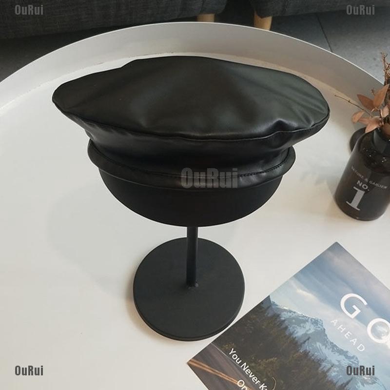Mũ beret bằng da PU phong cách vintage cho nữ