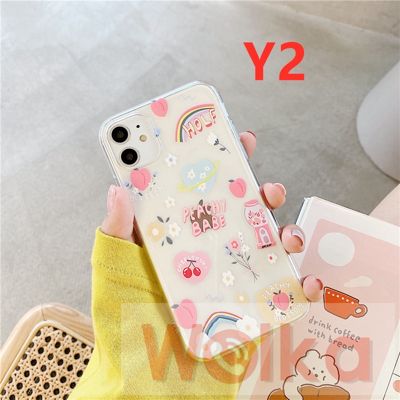 Ốp lưng mềm họa tiết sticker đáng yêu cho iPhone 12mini 12 Pro Max 11 Pro Max 6 6s 7 8 Plus XR X XS MAX | BigBuy360 - bigbuy360.vn
