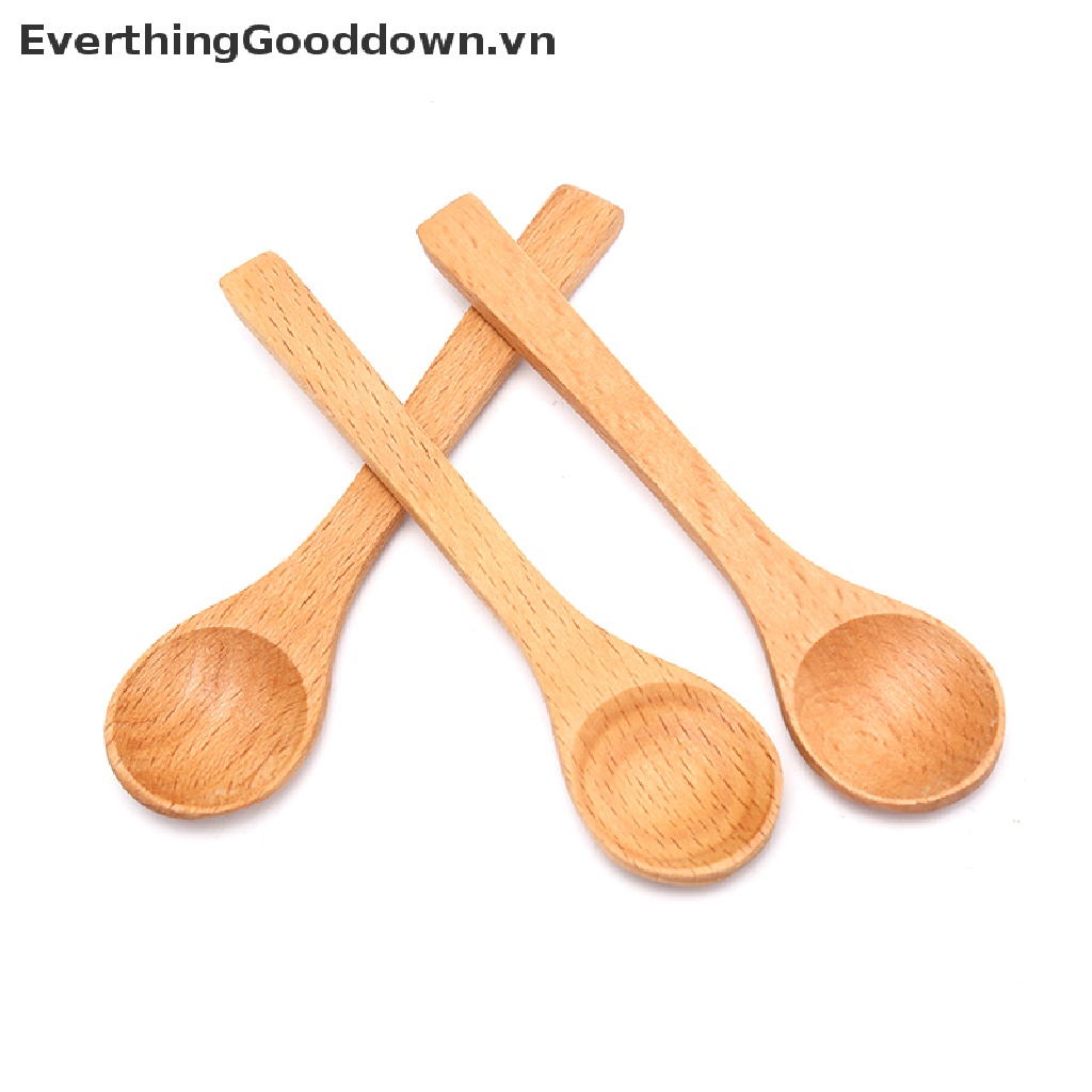 Muỗng Gỗ Tre Tròn 1X Múc Canh Trà Cà Phê Tiện Dụng