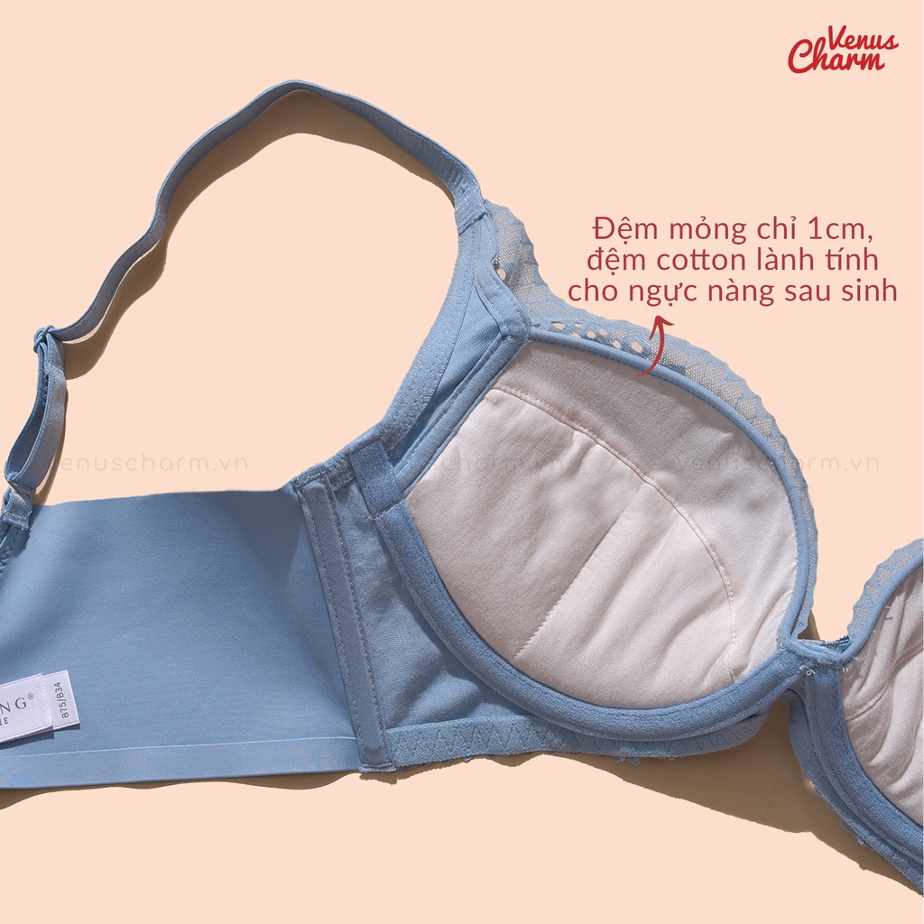 Áo lót đệm mỏng Venus Charm có gọng dẻo nâng đỡ gom gọn định khuôn ngực cho nữ 8055
