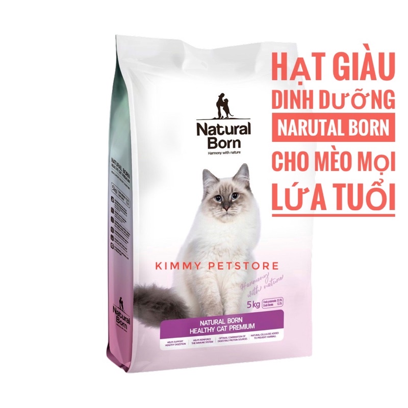 Hạt dinh dưỡng cho mèo Natural Born bao 5kg