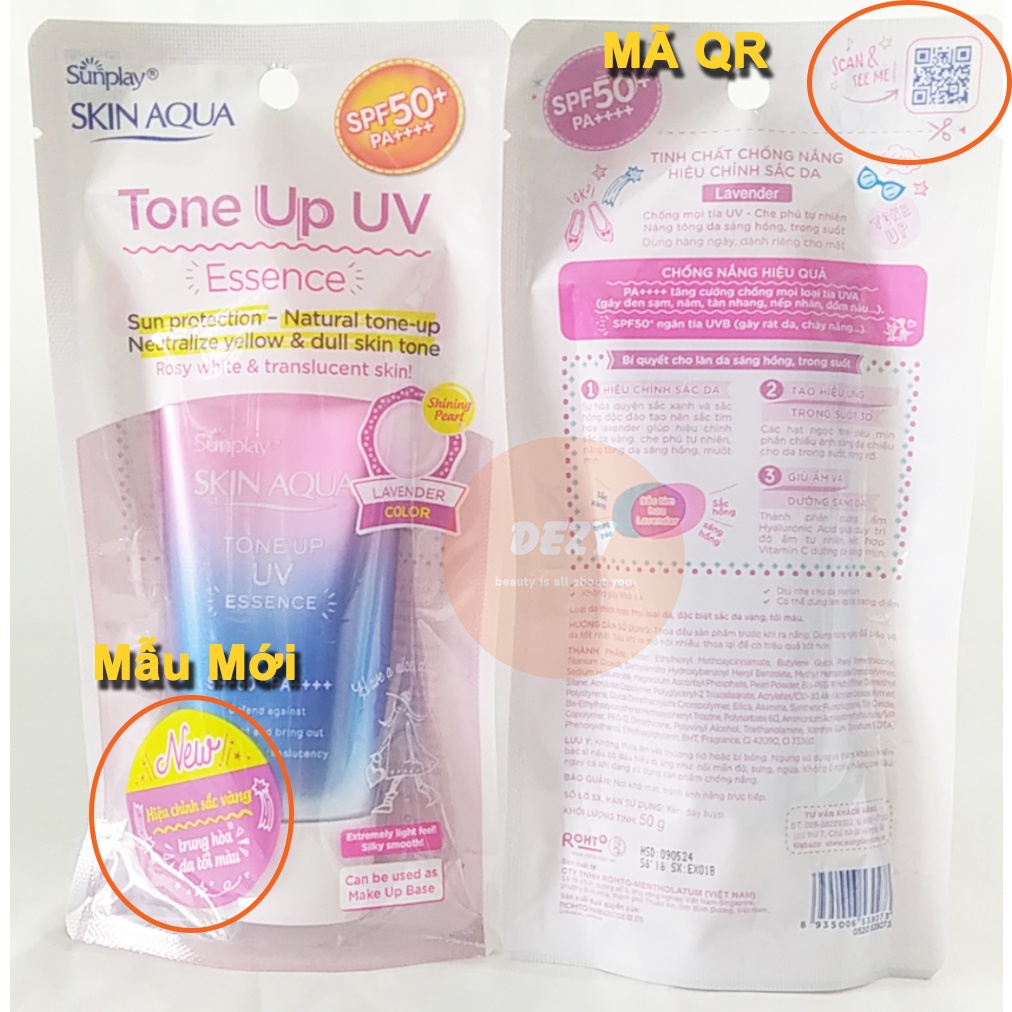 Kem Chống Nắng Skin Aqua Tone Up - Kcn Sunplay Nâng Tone Hyaluronic Acid Dưỡng Ẩm &amp; Vitamin C Dưỡng Trắng Skincare Dezy