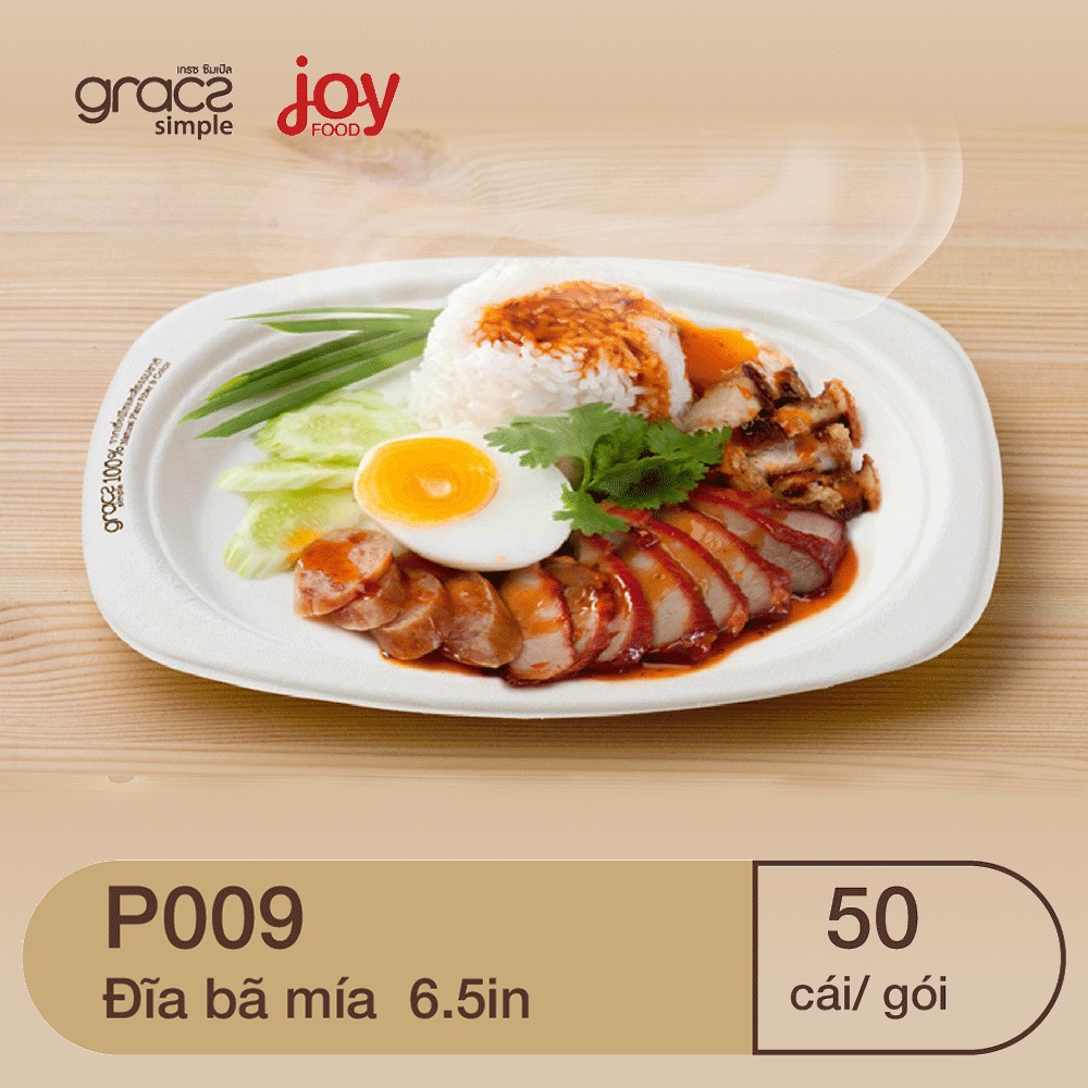 50 đĩa bã mía oval Gracz 6.5in , đĩa dùng 1 lần quay được trong lò vi sóng