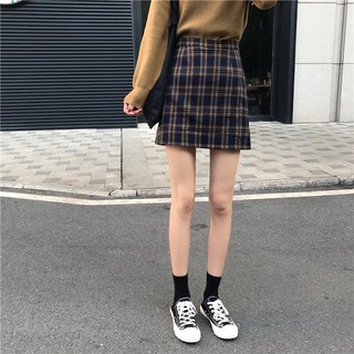 CHÂN VÁY CARO ULZZANG CHỮ A SỌC KẺ