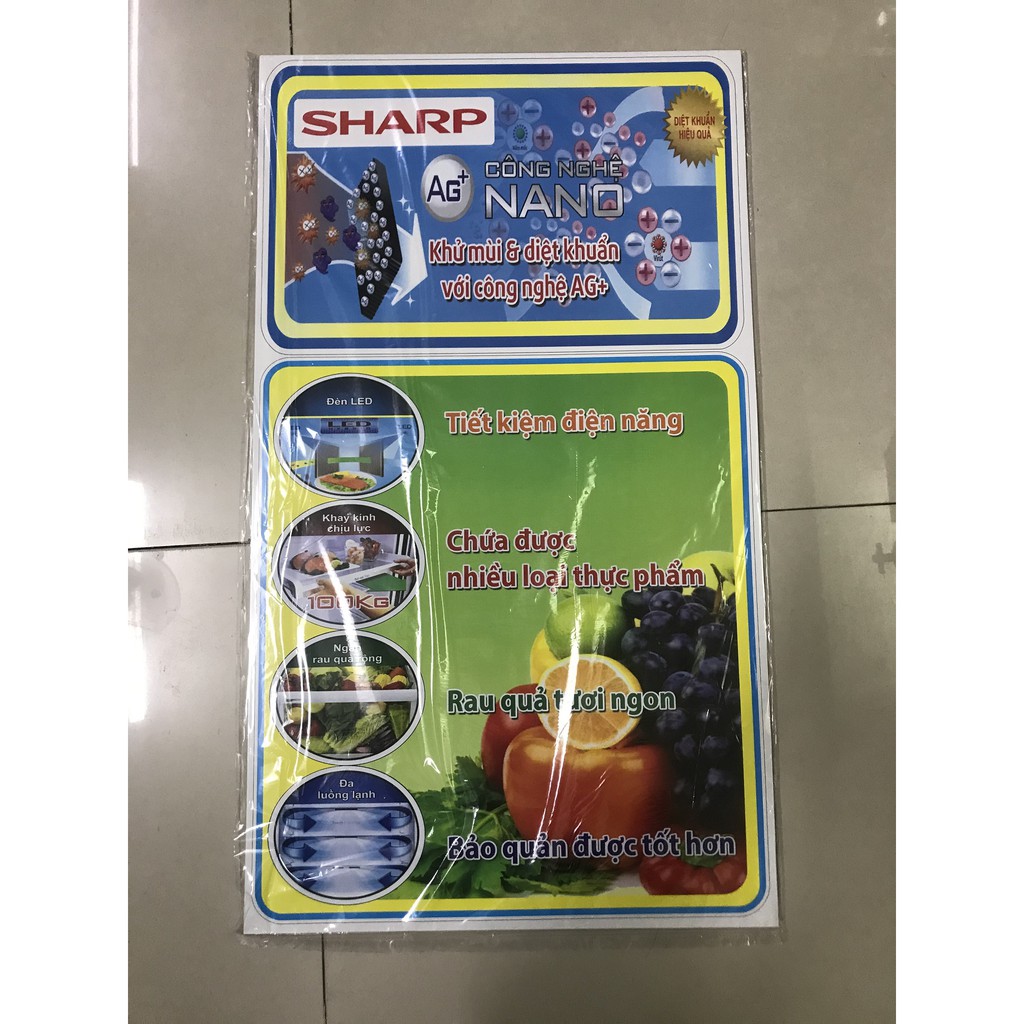 Combo 10 tem dán tủ lanh Sharp/ Com 10 miếng dán tủ lạnh Sharp