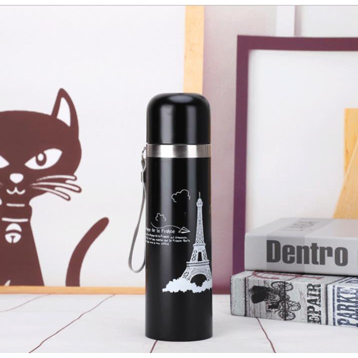 Bình Giữ Nhiệt 500ml Hình Tháp Eiffel Thiết Kế Đơn Giản Tinh Tế