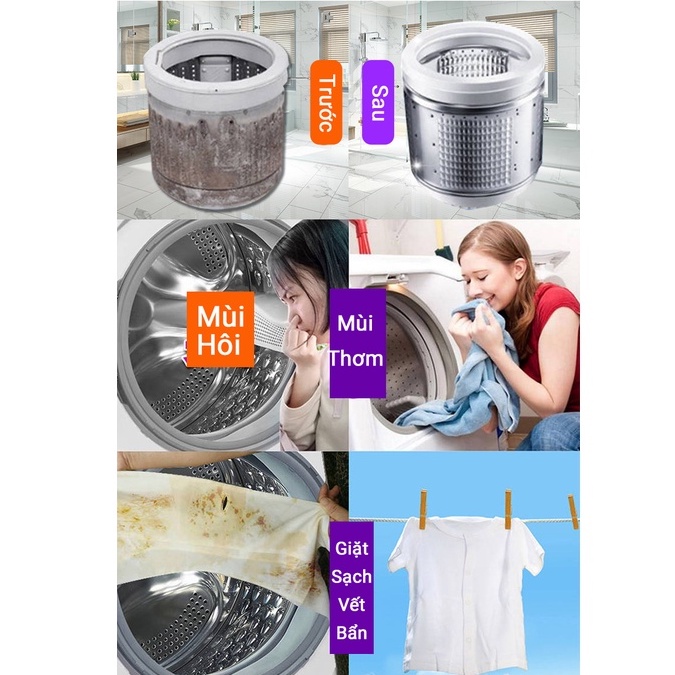 Hộp 12 viên tẩy lồng máy giặt tiện dụng