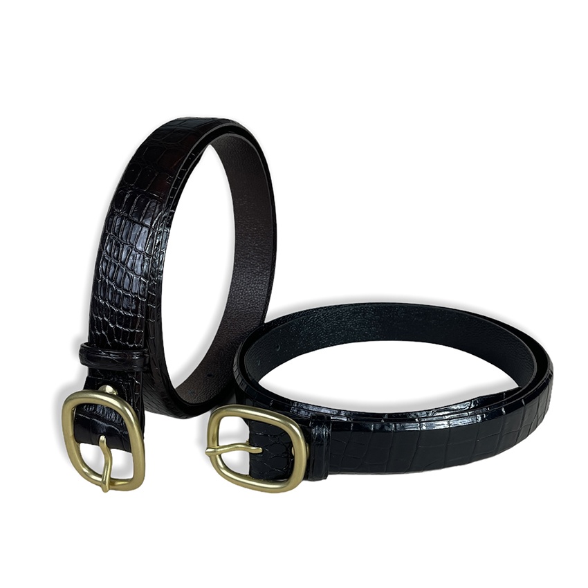 Thắt Lưng Dây Nịt Nam Nữ Da Cá Sấu Cao Cấp Bản Rộng 3cm ST301 Full Hộp Tặng Thêm Móc Khóa Bàn Tay Cá Sấu