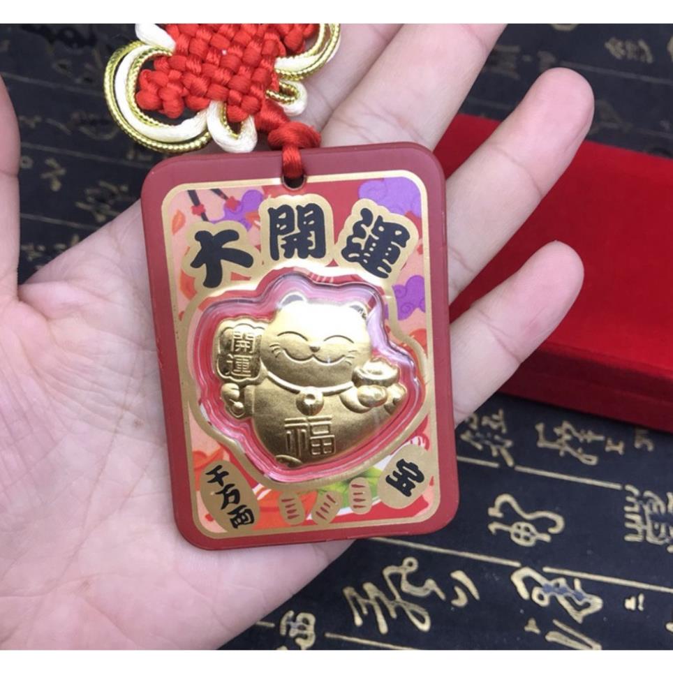 Quà tặng sang chảnh ngày Tết - Bao Lì Xì Mèo Như Ý Cát Tường Vàng Dây Treo 24k