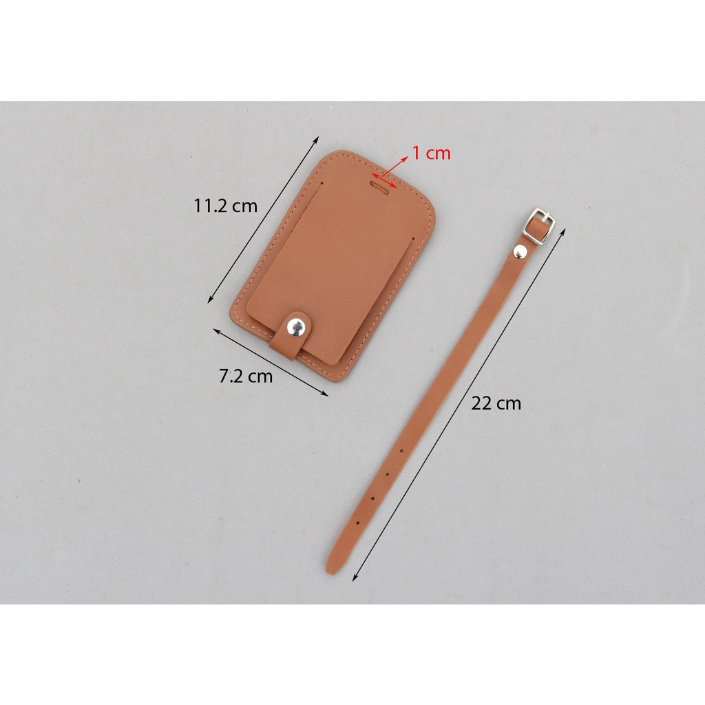 Thẻ Treo Hành Lí/ Luggage Tag Da Bò Có Dây Gài Có Nút Bóp Thương Hiệu GIPSY