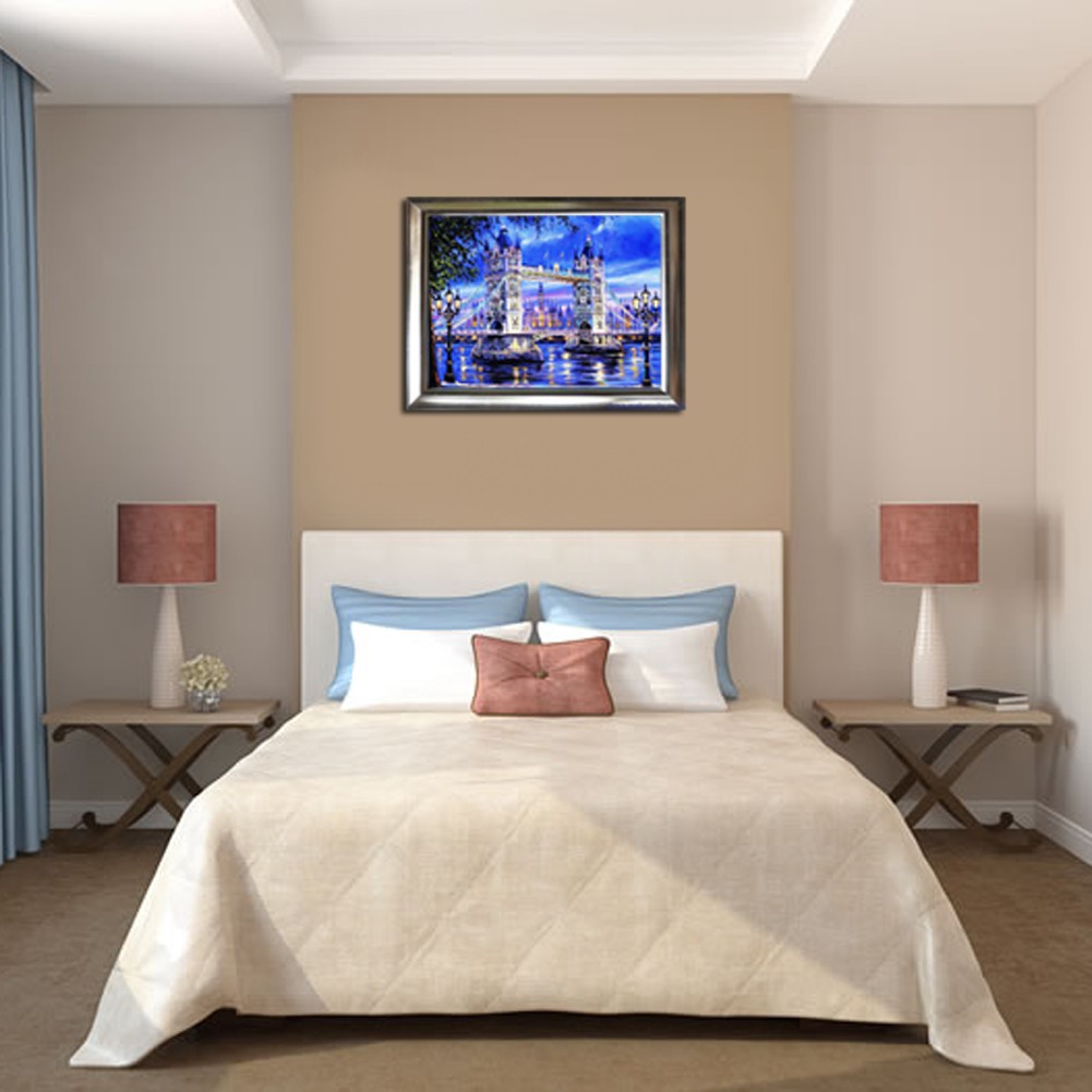 Bộ tranh đính đá 5D DIY hình tháp thời trang dành cho trang trí